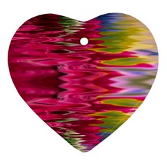 Abstract Pink Colorful Water Background Heart Ornament (two Sides) by Amaryn4rt