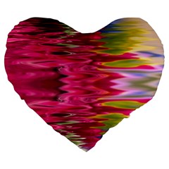 Abstract Pink Colorful Water Background Large 19  Premium Heart Shape Cushions by Amaryn4rt