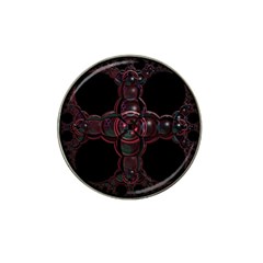 Fractal Red Cross On Black Background Hat Clip Ball Marker (10 Pack) by Amaryn4rt
