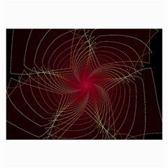 Fractal Red Star Isolated On Black Background Large Glasses Cloth (2-side) by Amaryn4rt