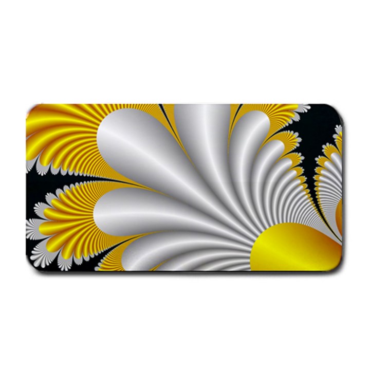 Fractal Gold Palm Tree On Black Background Medium Bar Mats