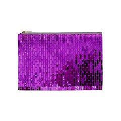 Purple Background Scrapbooking Paper Cosmetic Bag (medium)  by Amaryn4rt