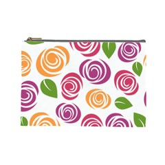 Colorful Seamless Floral Flowers Pattern Wallpaper Background Cosmetic Bag (large)  by Amaryn4rt