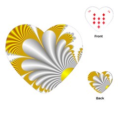 Fractal Gold Palm Tree  Playing Cards (heart)  by Amaryn4rt