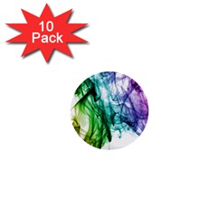 Colour Smoke Rainbow Color Design 1  Mini Buttons (10 Pack)  by Amaryn4rt