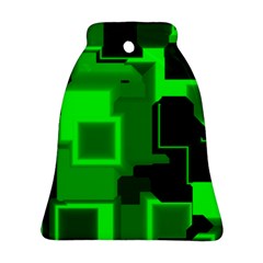 Green Cyber Glow Pattern Ornament (bell) by Simbadda