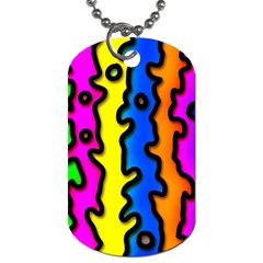 Digitally Created Abstract Squiggle Stripes Dog Tag (one Side) by Simbadda