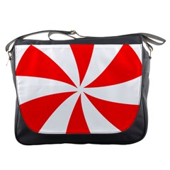 Candy Red White Peppermint Pinwheel Red White Messenger Bags by Alisyart