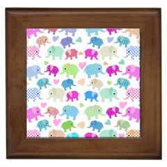 Cute Elephants  Framed Tiles by Valentinaart