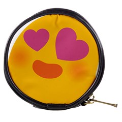 Emoji Face Emotion Love Heart Pink Orange Emoji Mini Makeup Bags by Alisyart