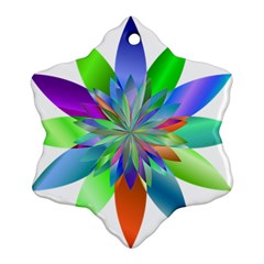 Chromatic Flower Variation Star Rainbow Snowflake Ornament (two Sides) by Alisyart