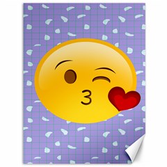 Face Smile Orange Red Heart Emoji Canvas 36  X 48   by Alisyart