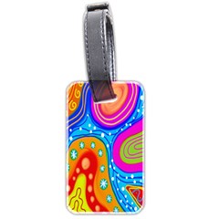 Hand Painted Digital Doodle Abstract Pattern Luggage Tags (two Sides) by Simbadda