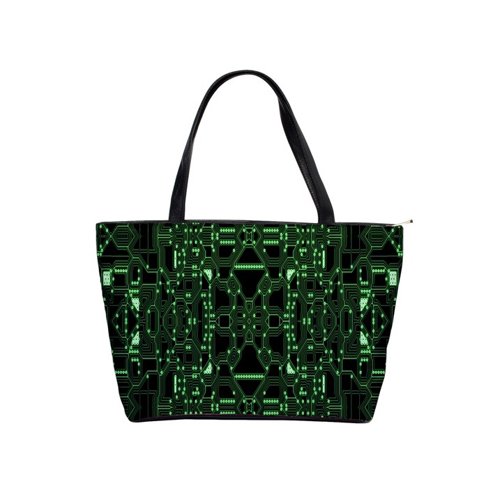 An Overly Large Geometric Representation Of A Circuit Board Shoulder Handbags