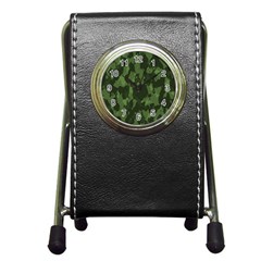 Camouflage Green Army Texture Pen Holder Desk Clocks