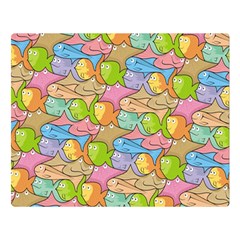 Fishes Cartoon Double Sided Flano Blanket (large)  by sifis