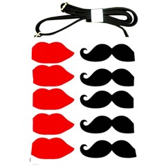 Mustache Black Red Lips Shoulder Sling Bags by Alisyart