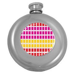 Squares Pattern Background Colorful Squares Wallpaper Round Hip Flask (5 Oz)