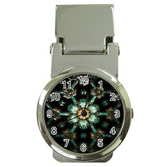Kaleidoscope With Bits Of Colorful Translucent Glass In A Cylinder Filled With Mirrors Money Clip Watches by Simbadda