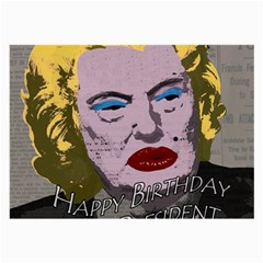 Happy Birthday Mr  President  Large Glasses Cloth (2-side) by Valentinaart