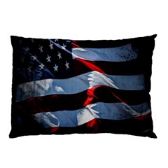 Grunge American Flag Background Pillow Case (two Sides) by Simbadda