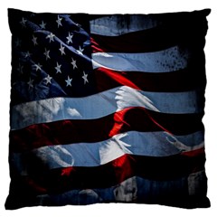 Grunge American Flag Background Large Cushion Case (one Side) by Simbadda