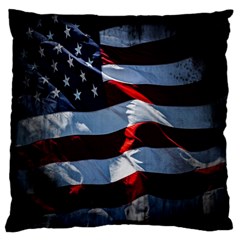 Grunge American Flag Background Large Flano Cushion Case (two Sides) by Simbadda