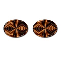 Fractal Pattern Of Fire Color Cufflinks (oval) by Simbadda