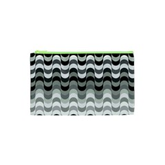Chevron Wave Triangle Waves Grey Black Cosmetic Bag (xs) by Alisyart