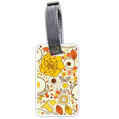 Cute Fall Flower Rose Leaf Star Sunflower Orange Luggage Tags (two Sides) by Alisyart