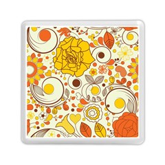 Cute Fall Flower Rose Leaf Star Sunflower Orange Memory Card Reader (square)  by Alisyart