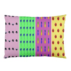 Eye Coconut Palms Lips Pineapple Pink Green Red Yellow Pillow Case by Alisyart