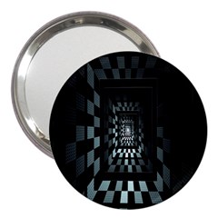 Optical Illusion Square Abstract Geometry 3  Handbag Mirrors by Simbadda