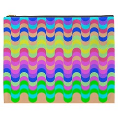 Dna Early Childhood Wave Chevron Woves Rainbow Cosmetic Bag (xxxl)  by Alisyart