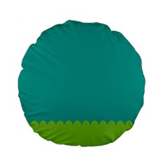 Green Blue Teal Scallop Wallpaper Wave Standard 15  Premium Flano Round Cushions by Alisyart