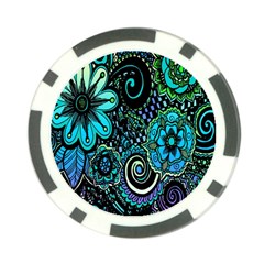 Sun Set Floral Poker Chip Card Guard by Simbadda