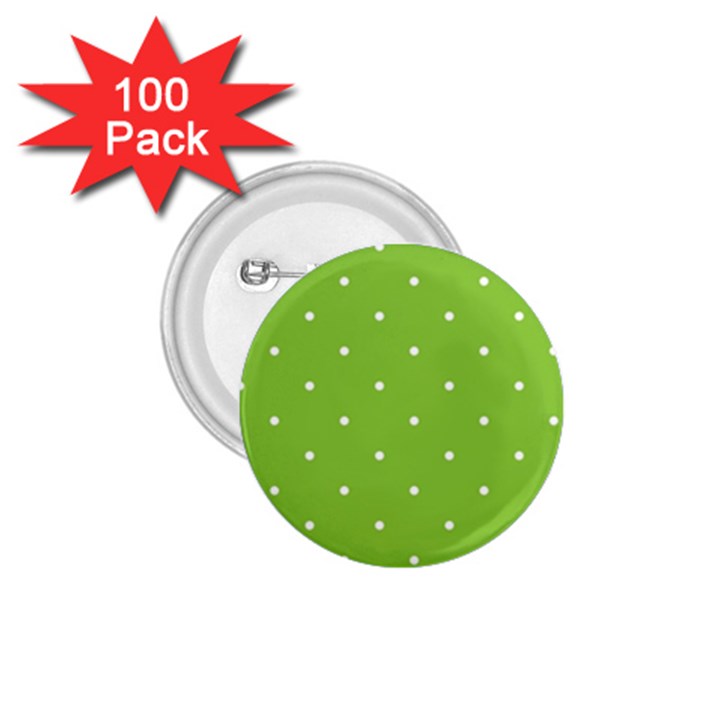 Mages Pinterest Green White Polka Dots Crafting Circle 1.75  Buttons (100 pack) 