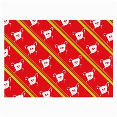 Panda Bear Face Line Red Yellow Large Glasses Cloth (2-side) by Alisyart