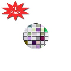 Color Tiles Abstract Mosaic Background 1  Mini Magnet (10 Pack)  by Simbadda