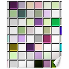 Color Tiles Abstract Mosaic Background Canvas 16  X 20   by Simbadda
