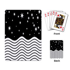 Black And White Waves And Stars Abstract Backdrop Clipart Playing Card by Simbadda