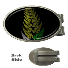 Drawing Of A Fractal Fern On Black Money Clips (oval)  by Simbadda