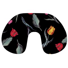 Colorful Tulip Wallpaper Pattern Background Pattern Wallpaper Travel Neck Pillows by Simbadda