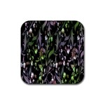 Floral Pattern Background Rubber Coaster (Square) 