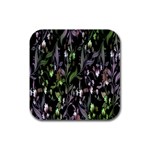Floral Pattern Background Rubber Square Coaster (4 pack) 