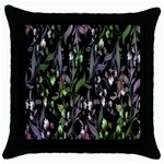 Floral Pattern Background Throw Pillow Case (Black)