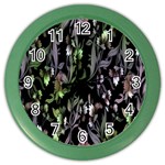 Floral Pattern Background Color Wall Clocks