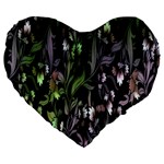 Floral Pattern Background Large 19  Premium Heart Shape Cushions
