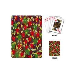 Star Abstract Multicoloured Stars Background Pattern Playing Cards (mini)  by Simbadda