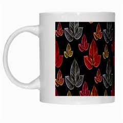 Leaves Pattern Background White Mugs by Simbadda